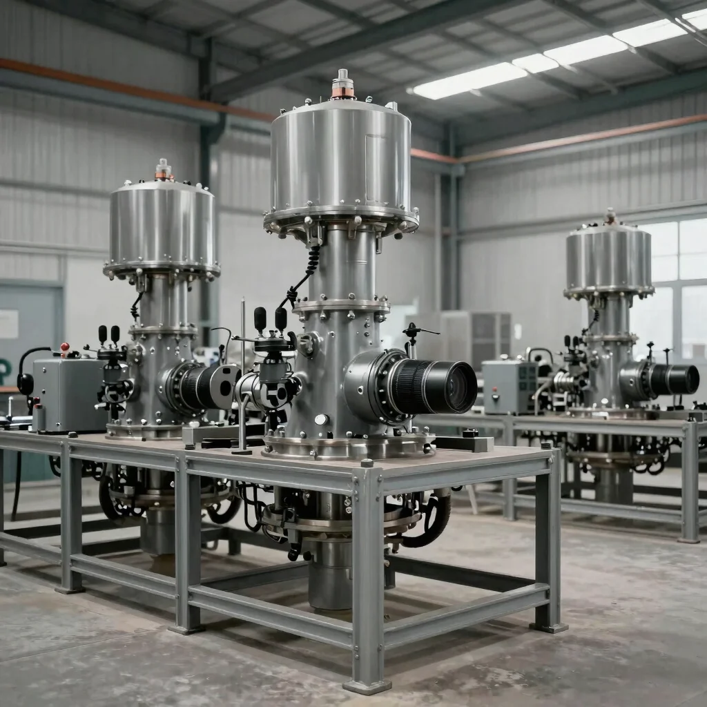 Documentary wide view of installed plant equipment in an industri